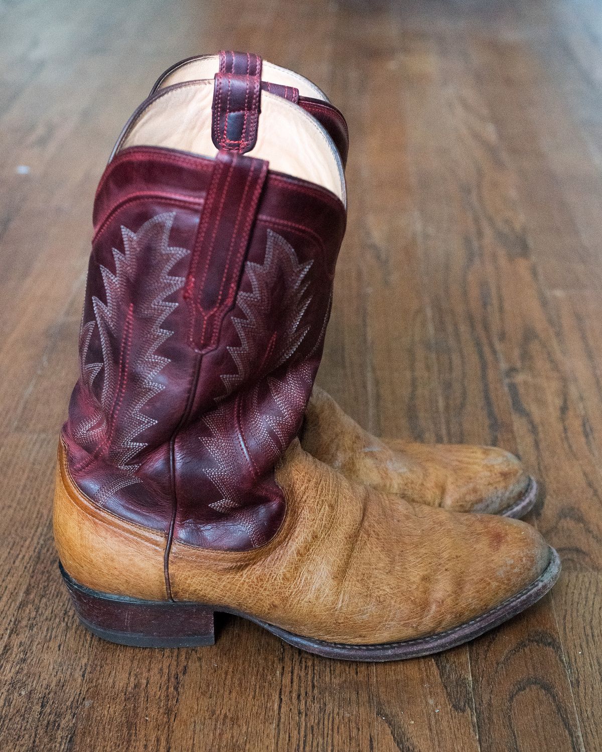 Photo by boootlicker on December 4, 2025 of the Tecovas The Weston in Smooth Ostrich.