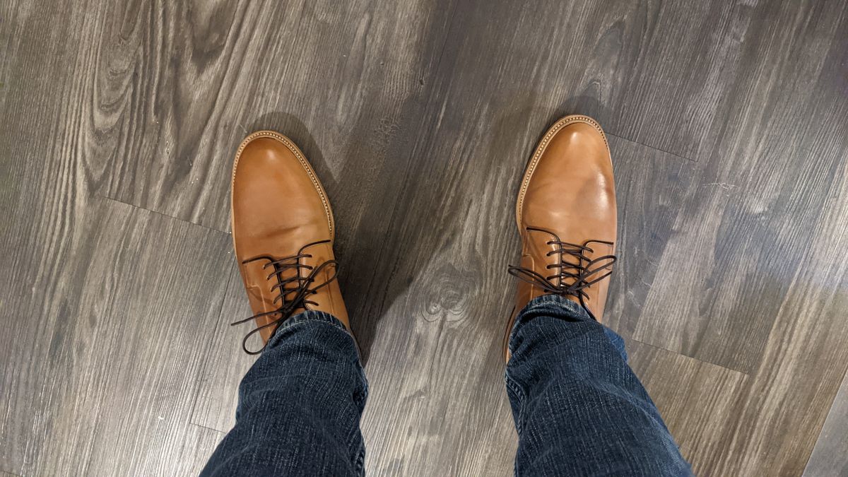 Photo by conicalsquare on March 23, 2021 of the Carmina Plain Toe Blucher Shoes 531 in Horween Natural Shell Cordovan.