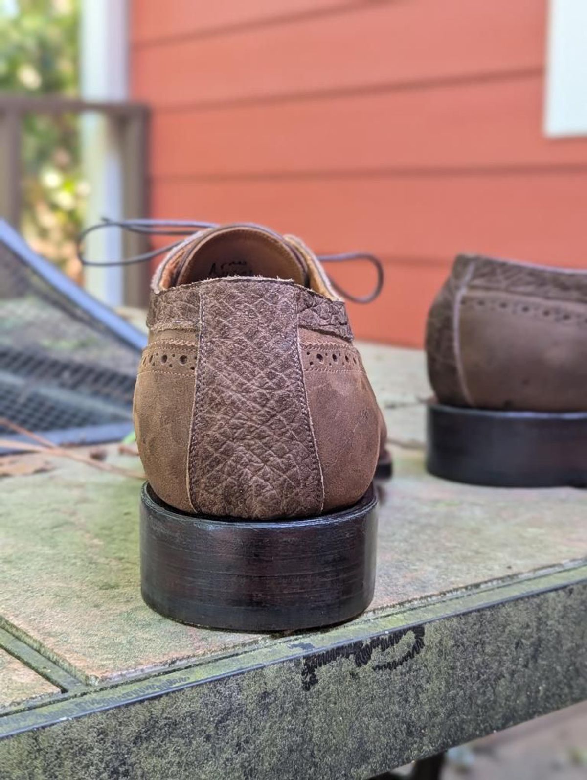 Photo by selvedge_and_welted on June 5, 2025 of the Arno Custom Model in C.F. Stead Snuff Waxed Kudu & Hippo.
