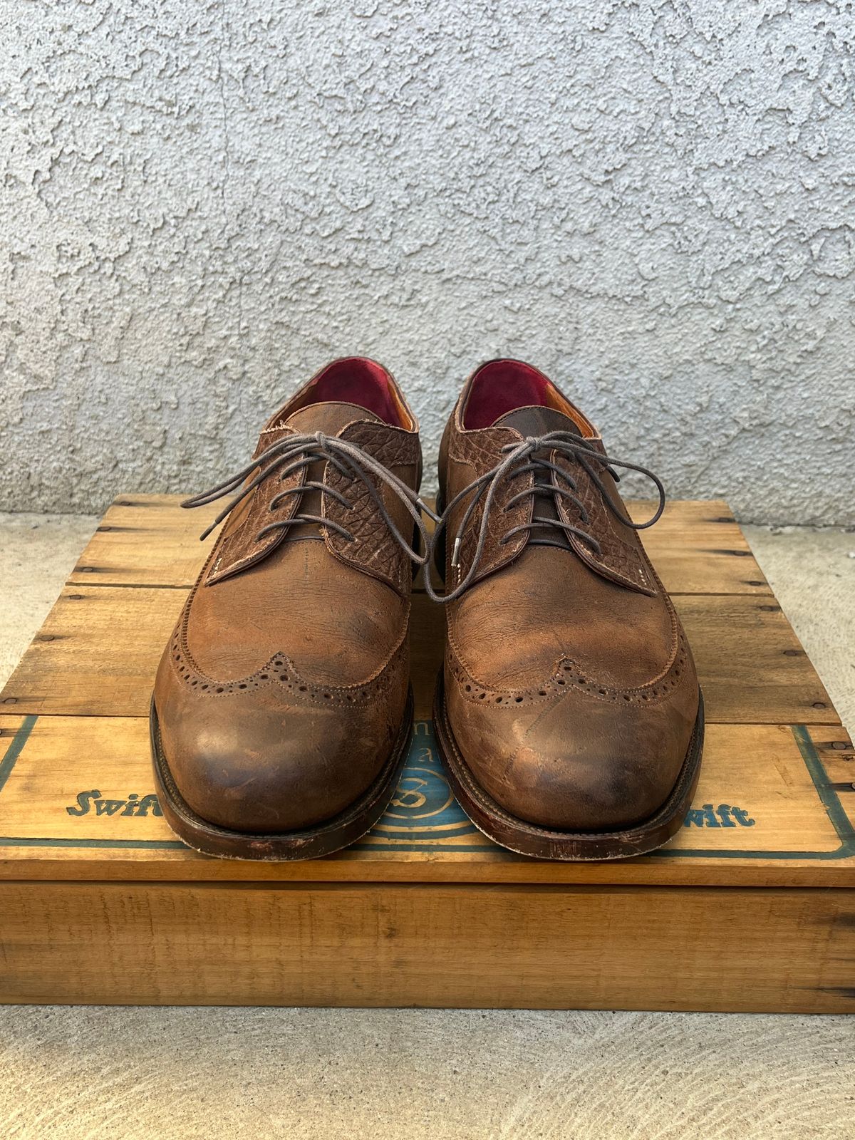 Photo by selvedge_and_welted on October 5, 2025 of the Arno Custom Model in C.F. Stead Snuff Waxed Kudu & Hippo.