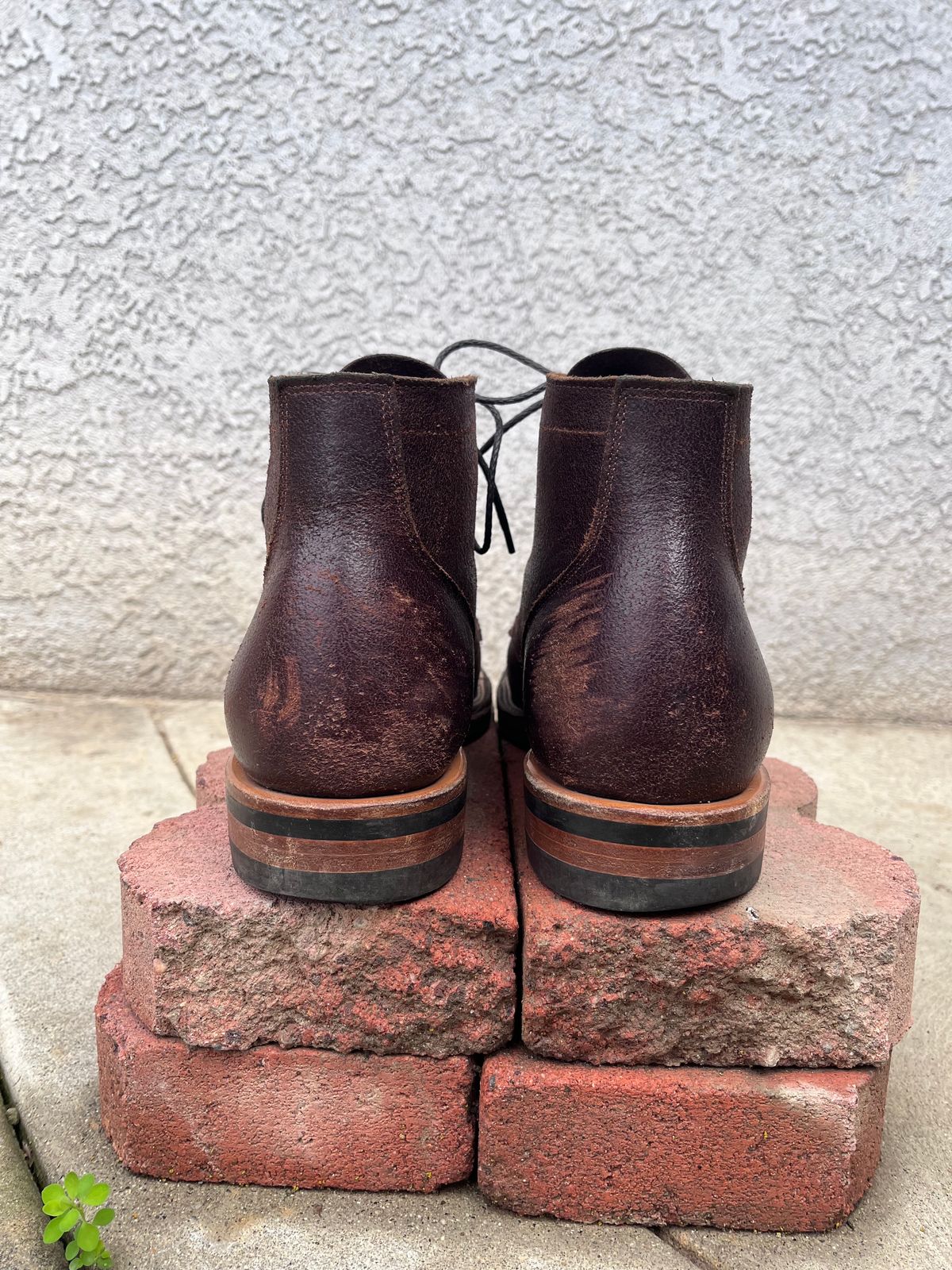 Photo by selvedge_and_welted on February 1, 2024 of the Viberg Service Boot in Horween Brown Waxed Flesh.