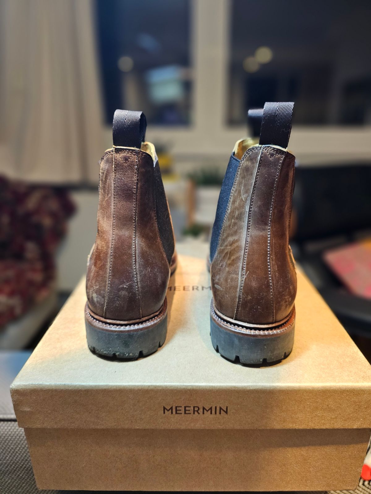 Photo by crunchyonion on December 5, 2023 of the Meermin Chelsea Boot in Tobacco Waxy Shell Cordovan.