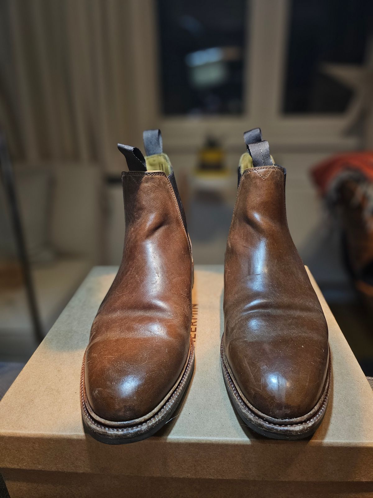 Photo by crunchyonion on January 5, 2024 of the Meermin Chelsea Boot in Tobacco Waxy Shell Cordovan.