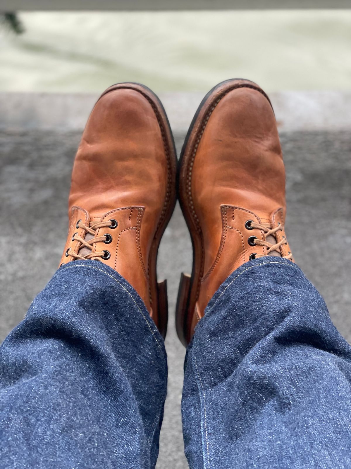 Photo by weltedware on January 5, 2024 of the Kustom Kraft Boondocker Boot in Tannery Kobel Veg-Tanned Leather.