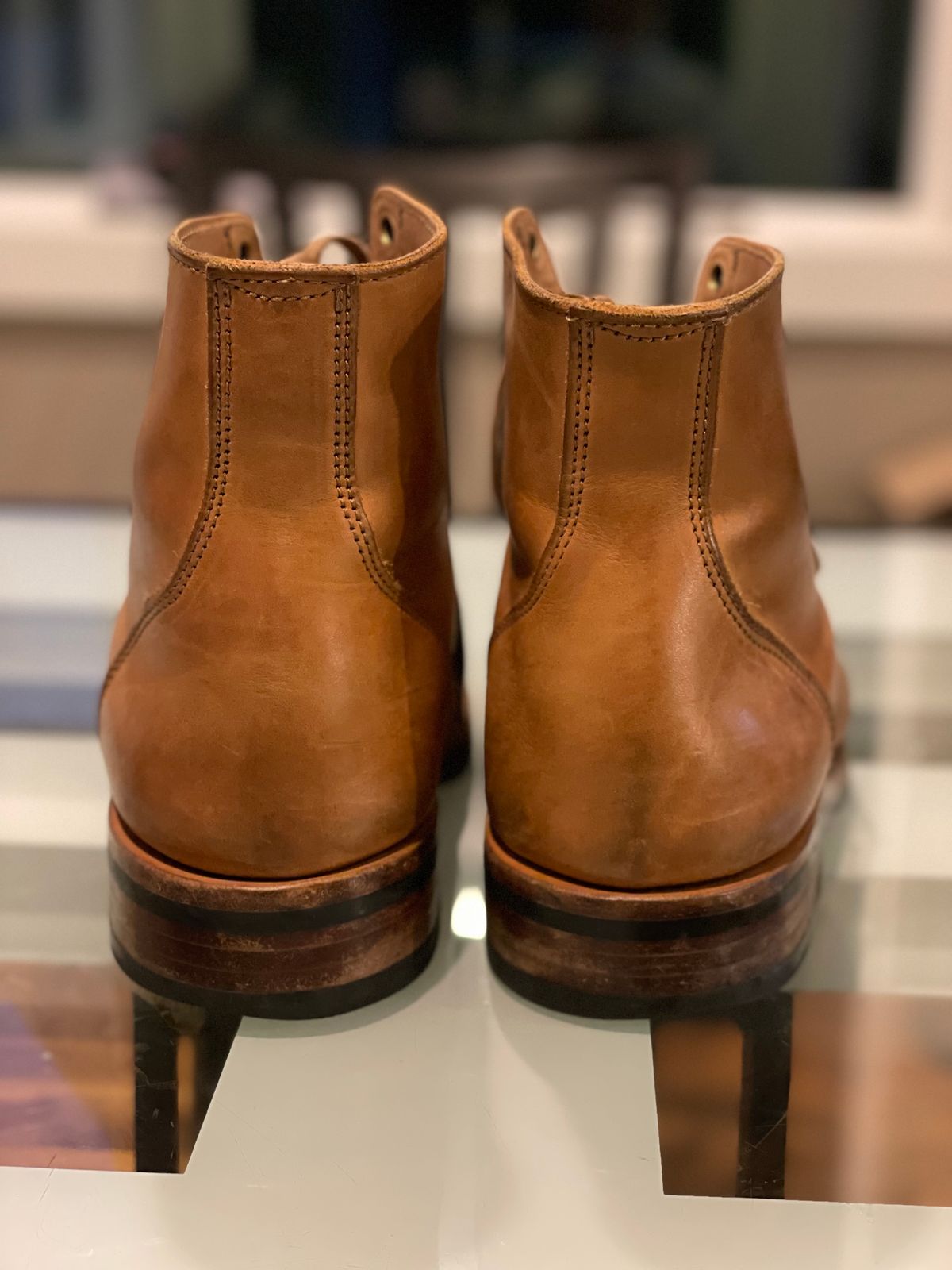 Photo by weltedware on January 5, 2024 of the Kustom Kraft Boondocker Boot in Tannery Kobel Veg-Tanned Leather.