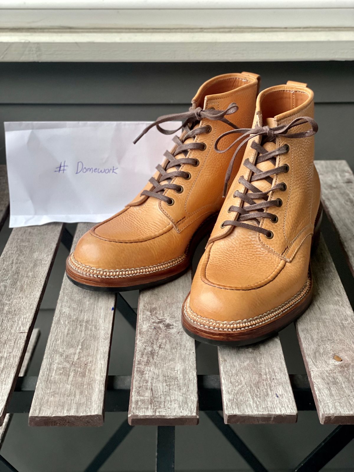 Photo by weltedware on October 5, 2022 of the Midas Spalla Derby Boot in La Bretagna Natural Ghost.