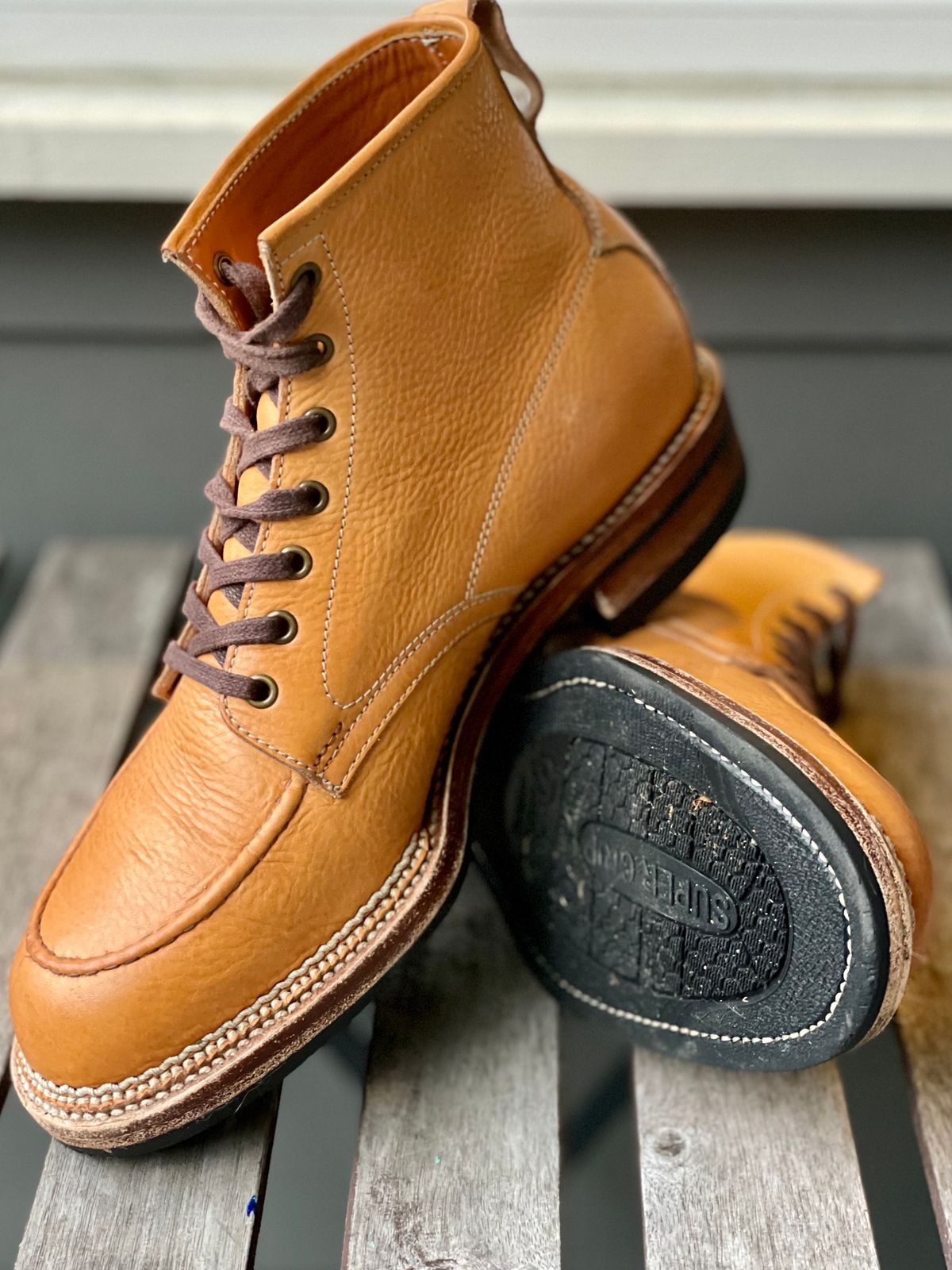 Photo by weltedware on December 4, 2022 of the Midas Spalla Derby Boot in La Bretagna Natural Ghost.