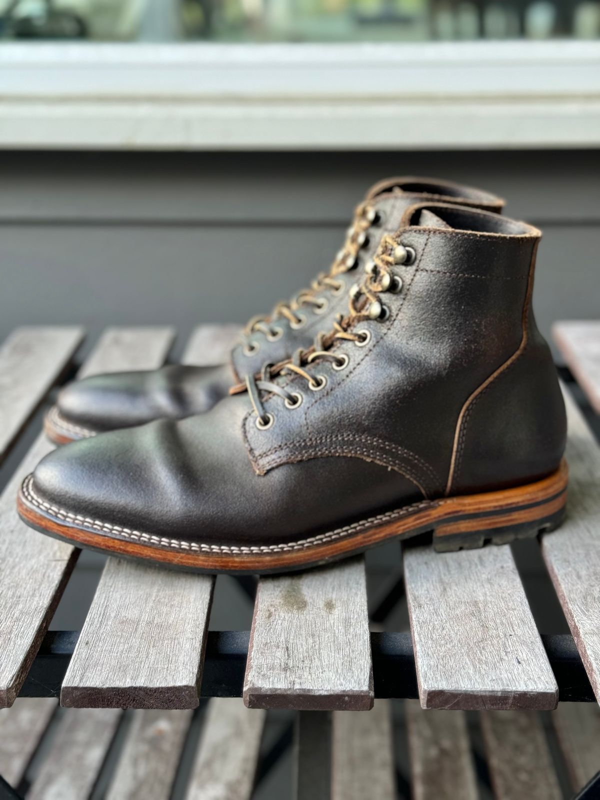 Photo by weltedware on November 3, 2024 of the Parkhurst The Allen in Horween Brown Waxed Flesh.