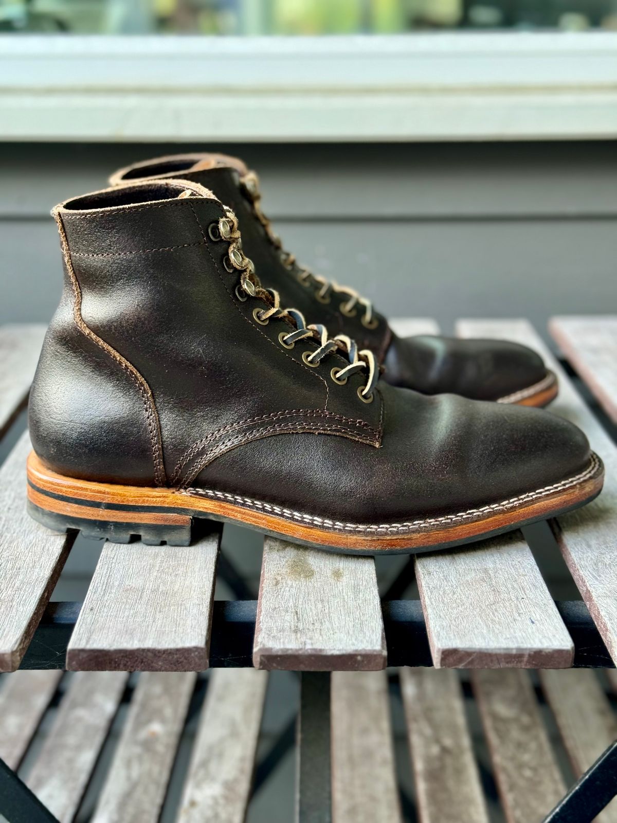 Photo by weltedware on November 3, 2024 of the Parkhurst The Allen in Horween Brown Waxed Flesh.