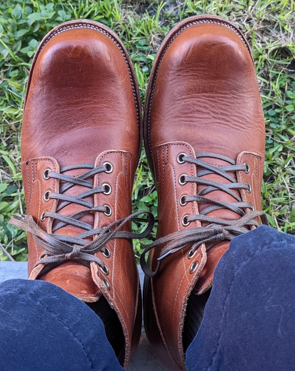 Photo by gonzalezebra on September 30, 2022 of the Viberg Service Boot in Horween English Tan Dublin.