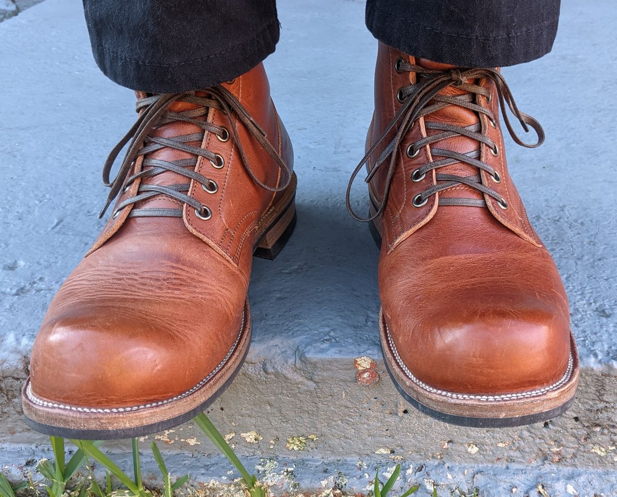 Photo by gonzalezebra on December 2, 2021 of the Viberg Service Boot in Horween English Tan Dublin.