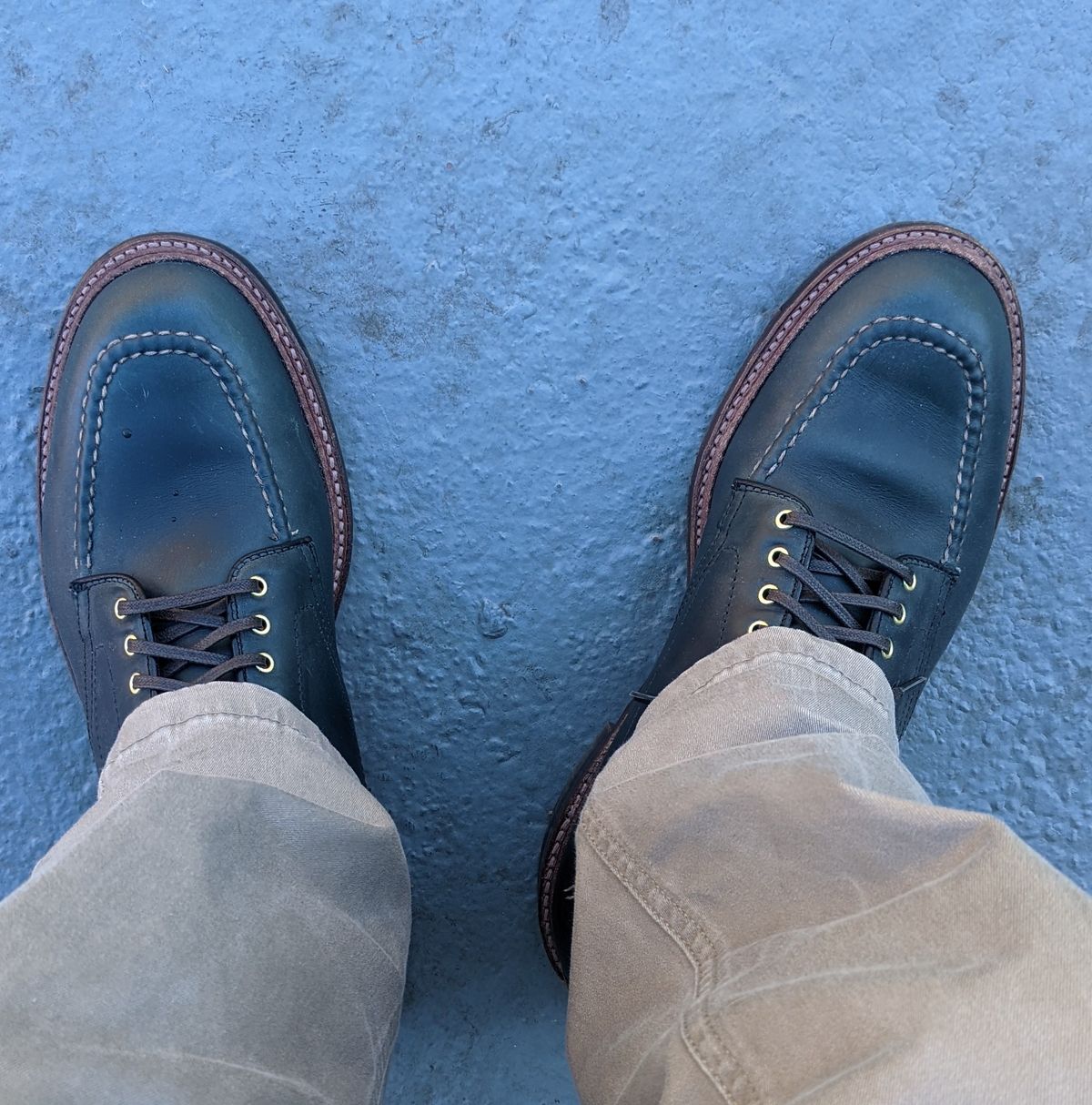 Photo by gonzalezebra on January 19, 2022 of the Alden Indy Boot in Horween Navy Chromexcel.