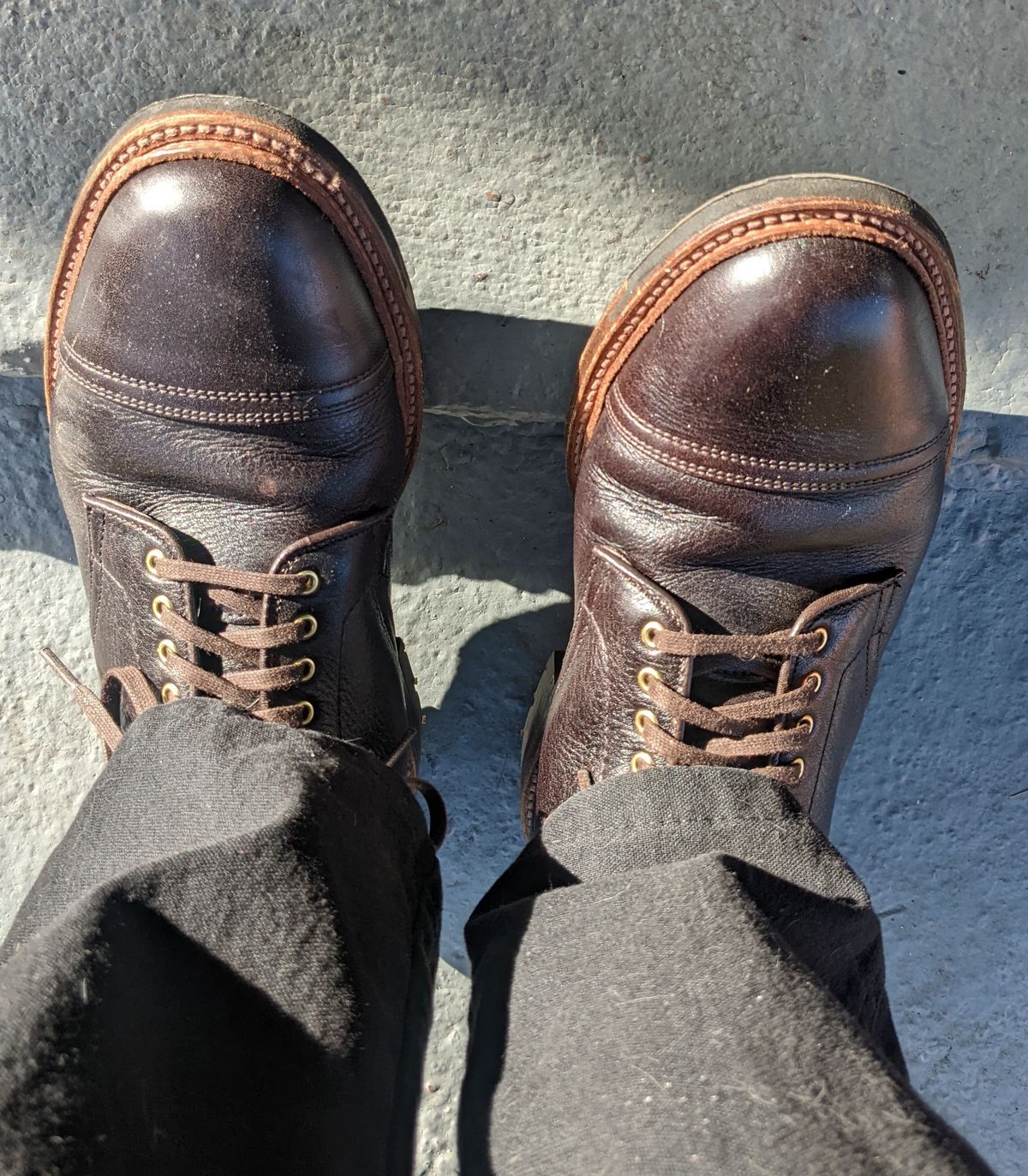 Photo by gonzalezebra on February 24, 2022 of the Alden in Horween Arabica Lux Calfskin.