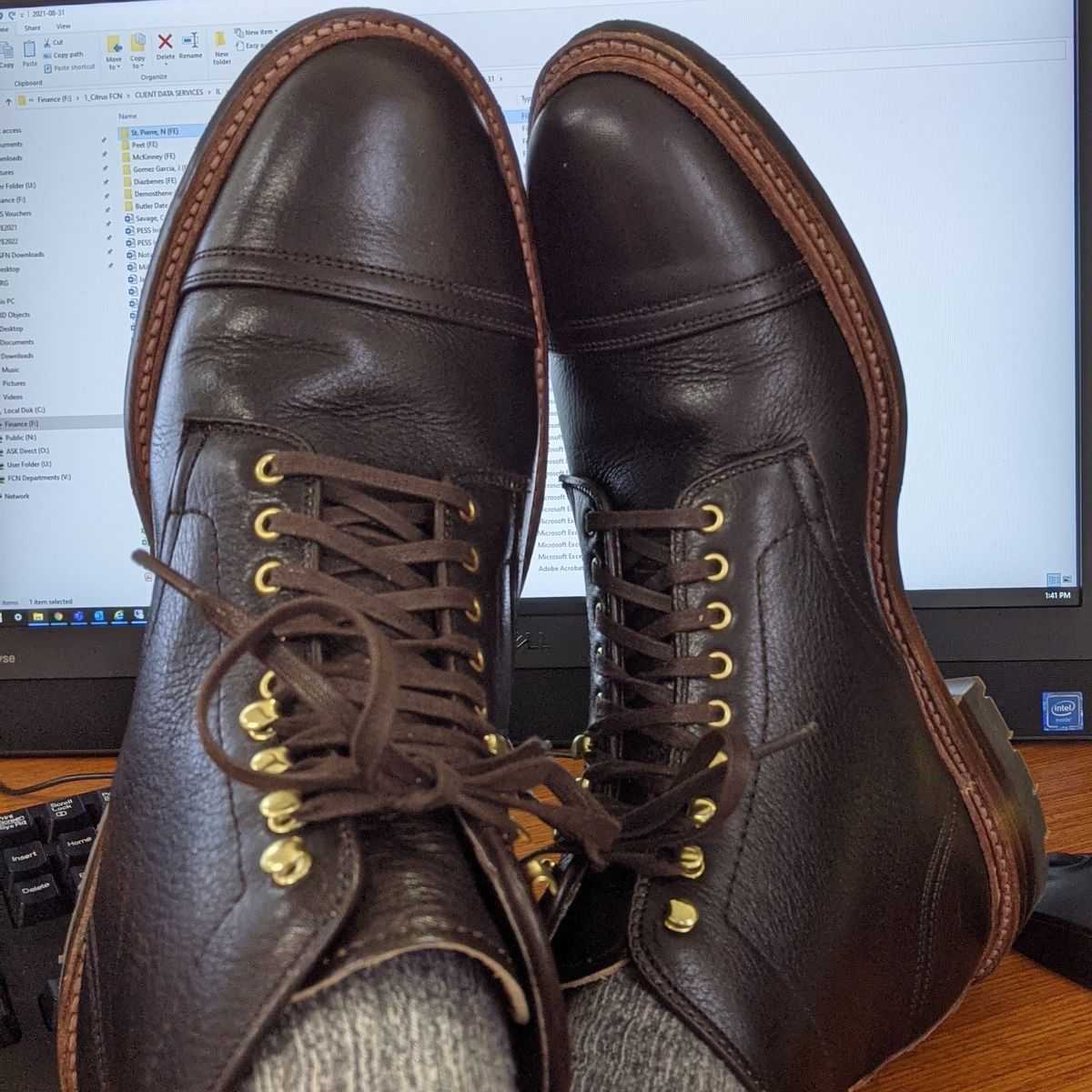 Photo by gonzalezebra on September 28, 2021 of the Alden in Horween Arabica Lux Calfskin.