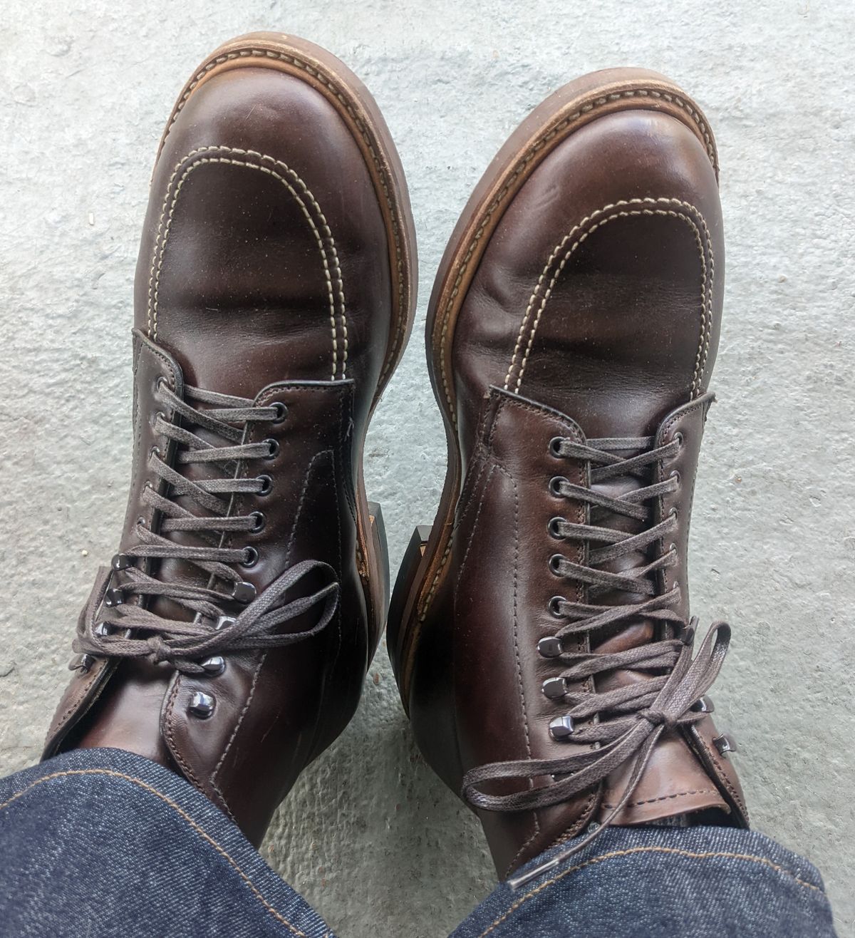 Photo by gonzalezebra on December 15, 2021 of the Alden Indy Boot in Horween Brown Chromexcel.