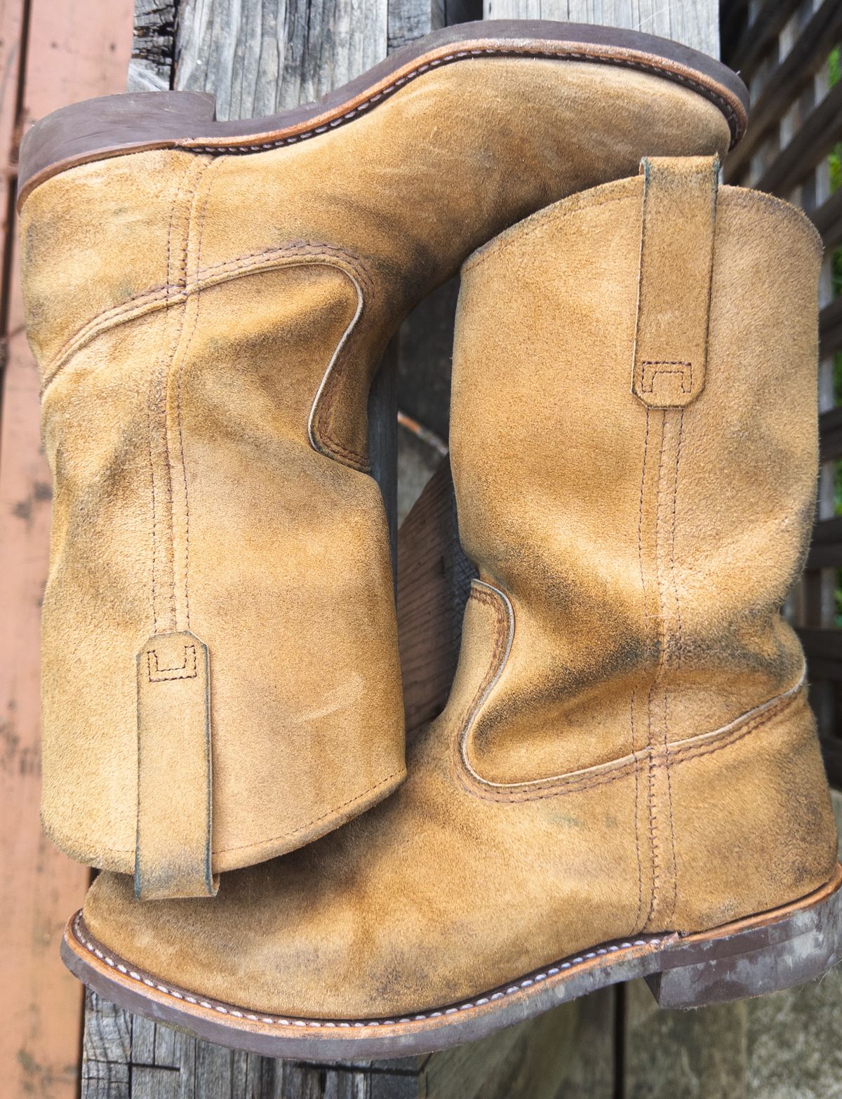 Photo by amaru_and_crow on December 1, 2025 of the Red Wing Pecos in S.B. Foot Hawthorne Muleskinner.