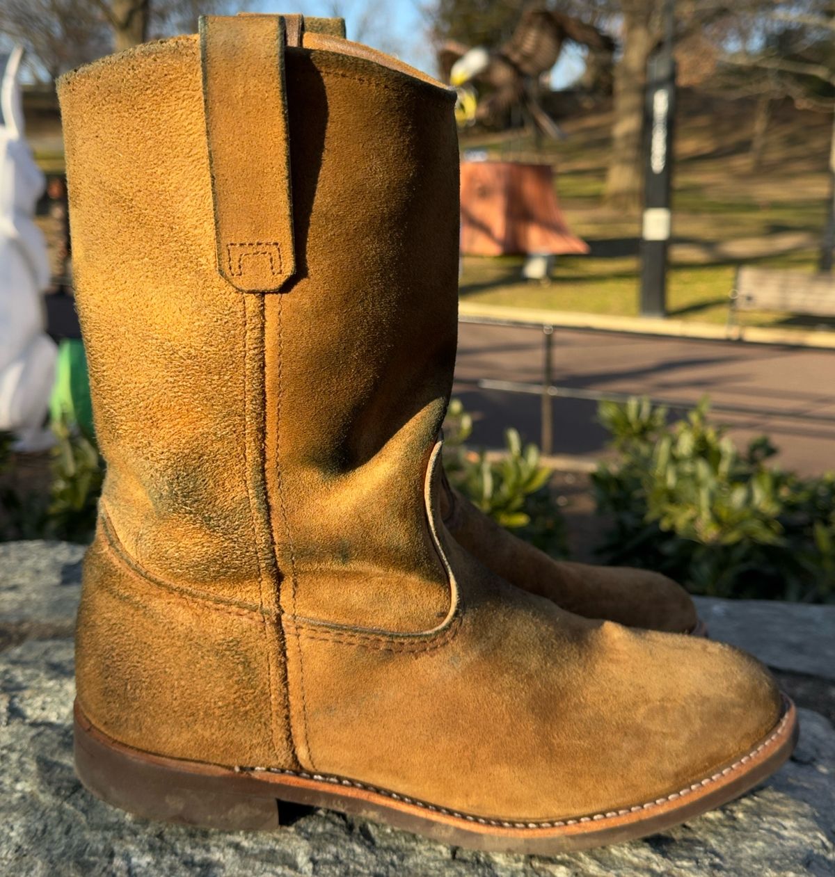 Photo by amaru_and_crow on January 2, 2026 of the Red Wing Pecos in S.B. Foot Hawthorne Muleskinner.