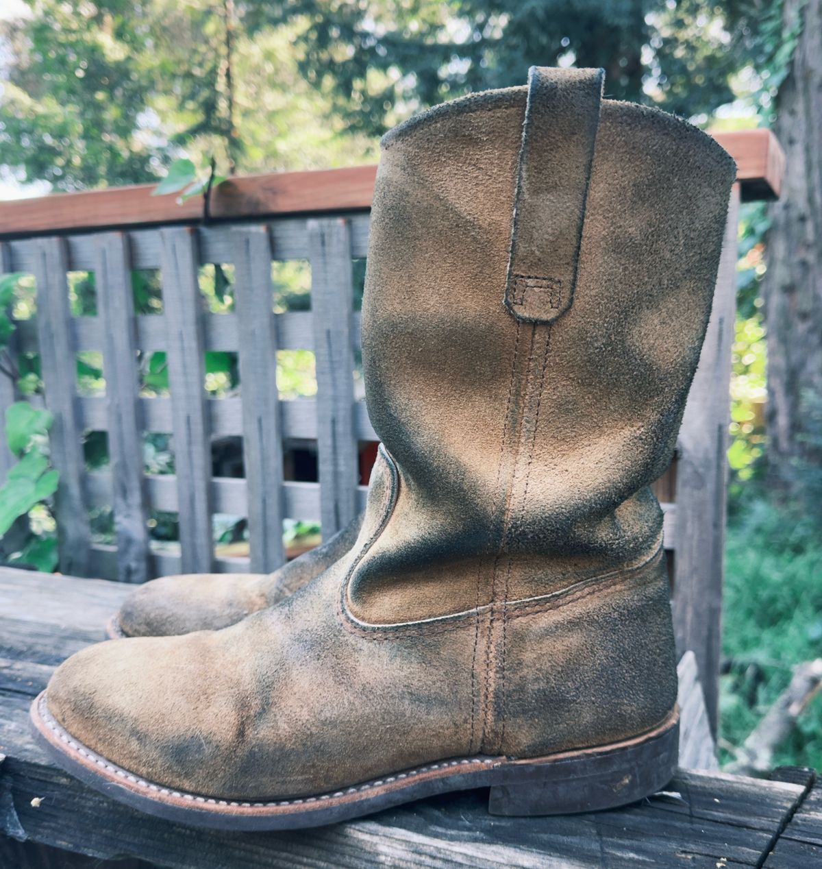 Photo by amaru_and_crow on April 2, 2026 of the Red Wing Pecos in S.B. Foot Hawthorne Muleskinner.