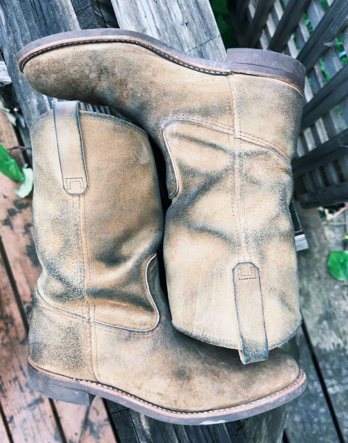 Photo by amaru_and_crow on April 2, 2026 of the Red Wing Pecos in S.B. Foot Hawthorne Muleskinner.