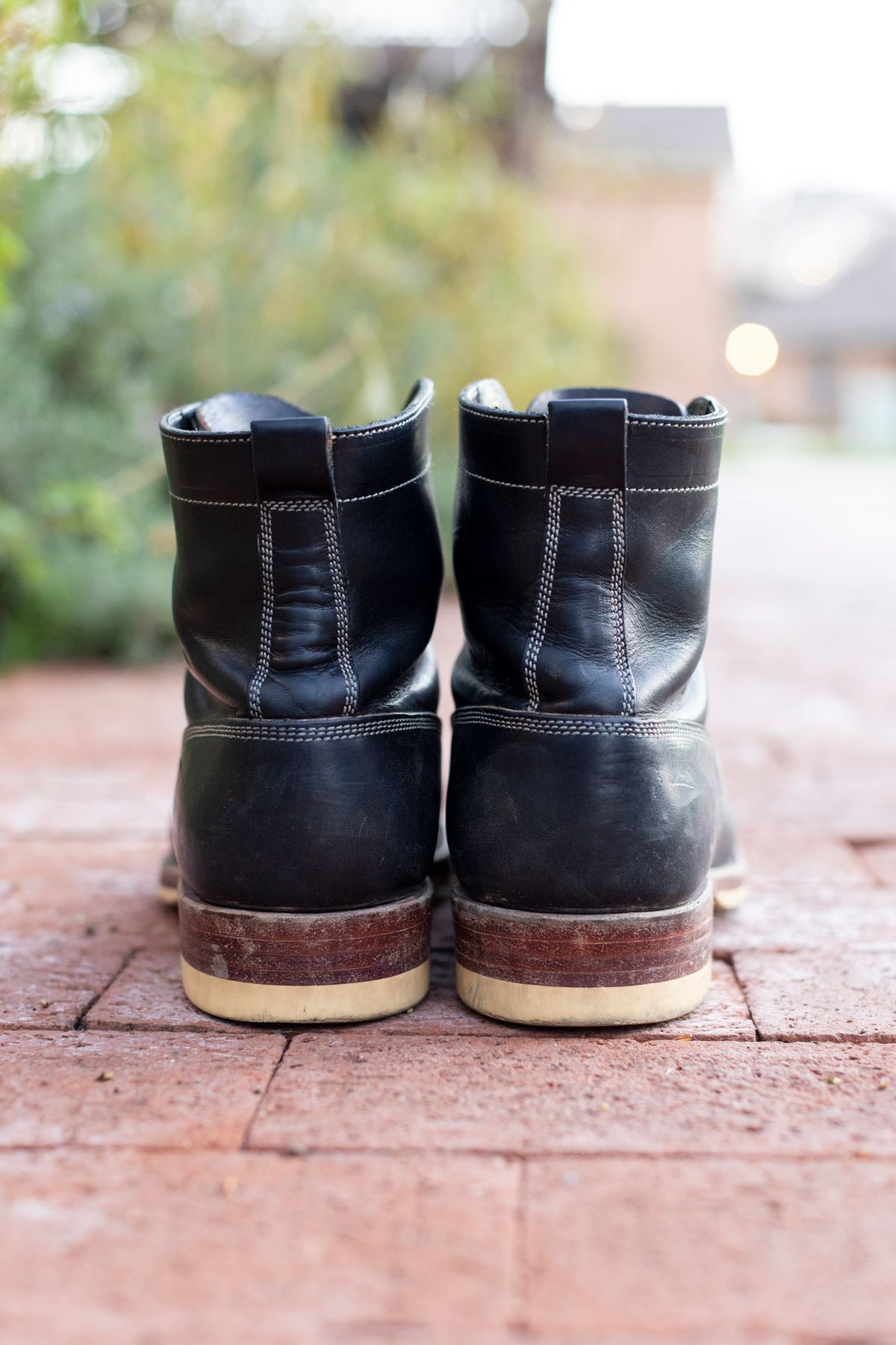 Photo by SBE2002 on February 3, 2024 of the Onderhoud x Stitchdown Moc Toe in Wickett & Craig Black Traditional Harness.
