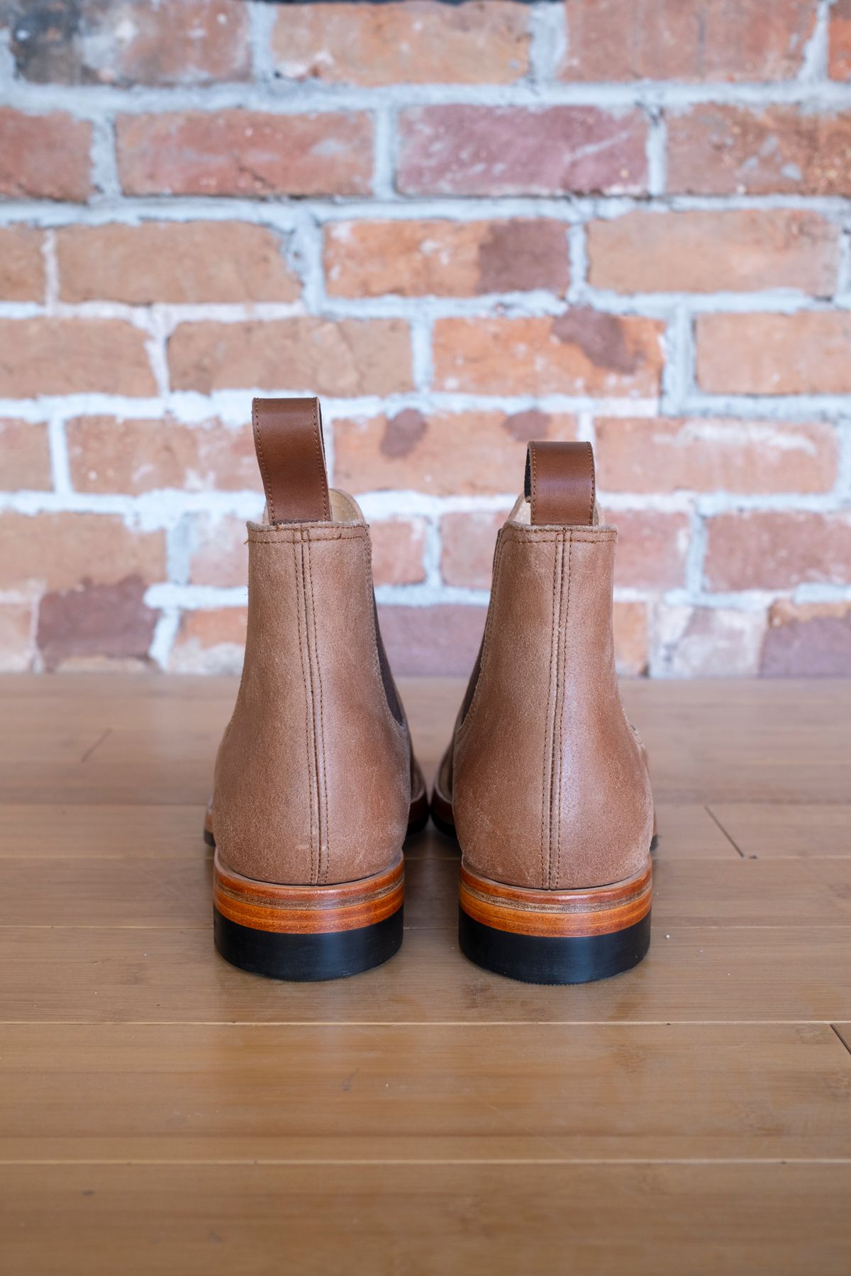 Photo by SBE2002 on October 1, 2024 of the Briselblack The Seventh Chelsea Boot in Maryam Toscanello Waxed Reverse Horsebutt.
