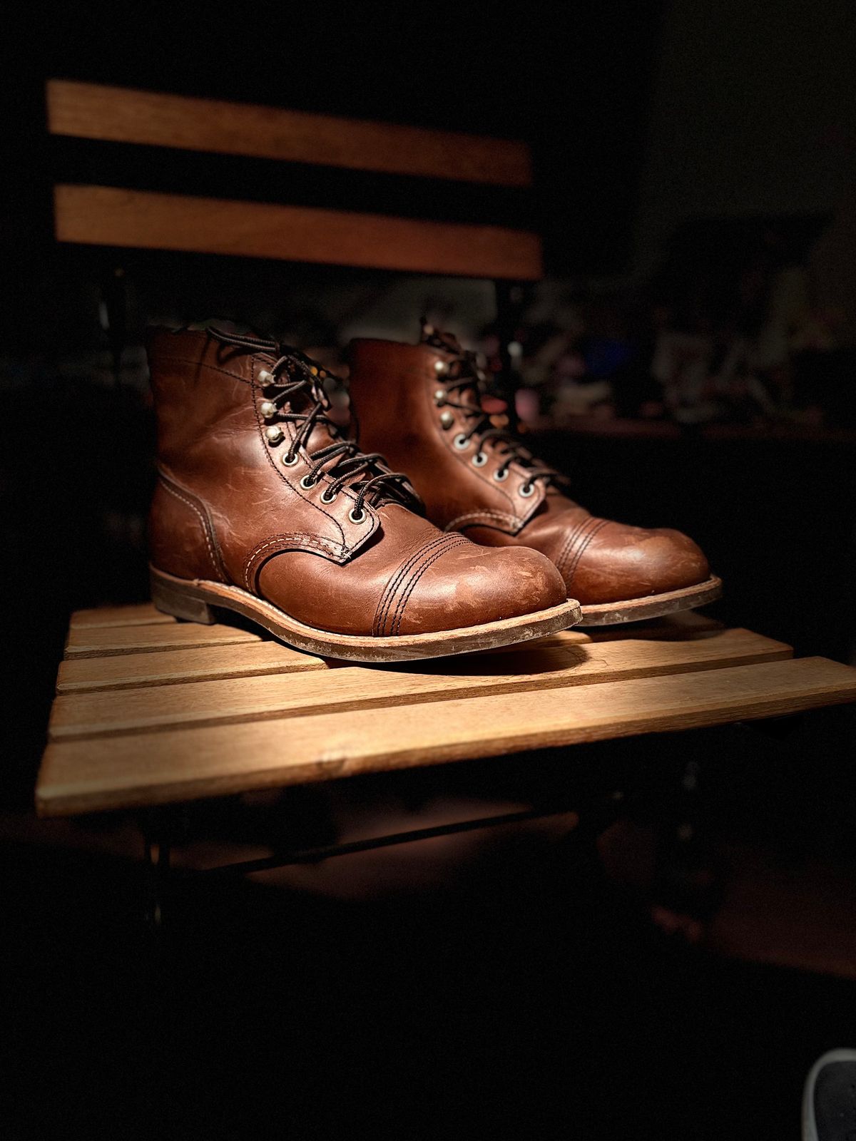 Photo by sunuchand on February 5, 2024 of the Red Wing Iron Ranger in S.B. Foot Amber Harness.