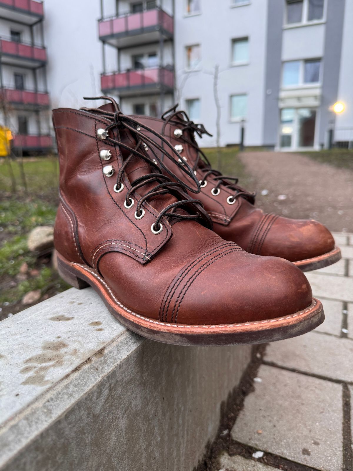 Photo by sunuchand on April 4, 2024 of the Red Wing Iron Ranger in S.B. Foot Amber Harness.