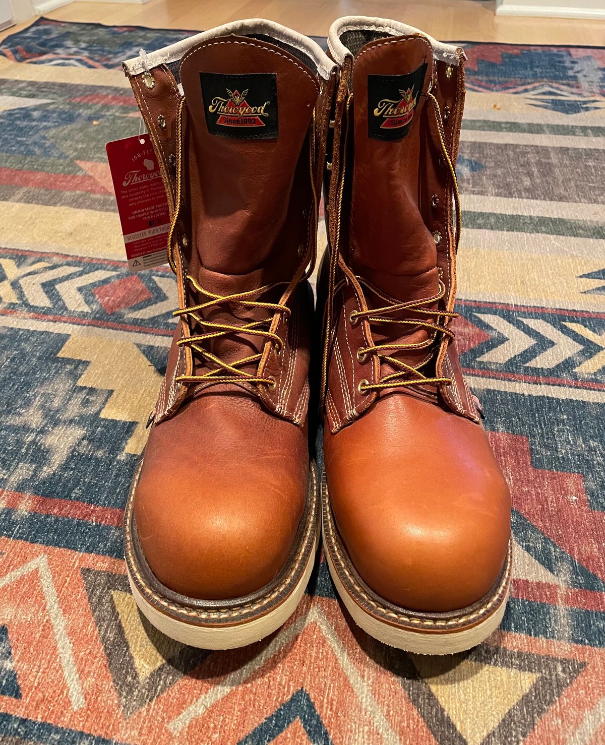 Photo by LU134 on October 3, 2023 of the Thorogood 8" Plain Toe in Unknown Leather.
