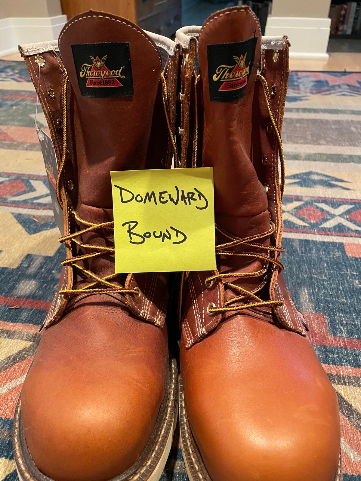Photo by LU134 on October 3, 2023 of the Thorogood 8" Plain Toe in Unknown Leather.