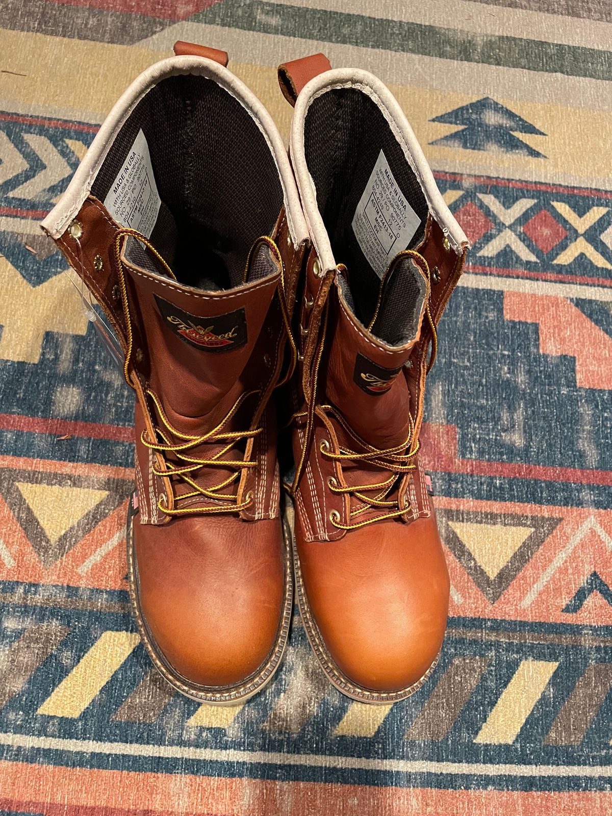 Photo by LU134 on October 3, 2023 of the Thorogood 8" Plain Toe in Unknown Leather.