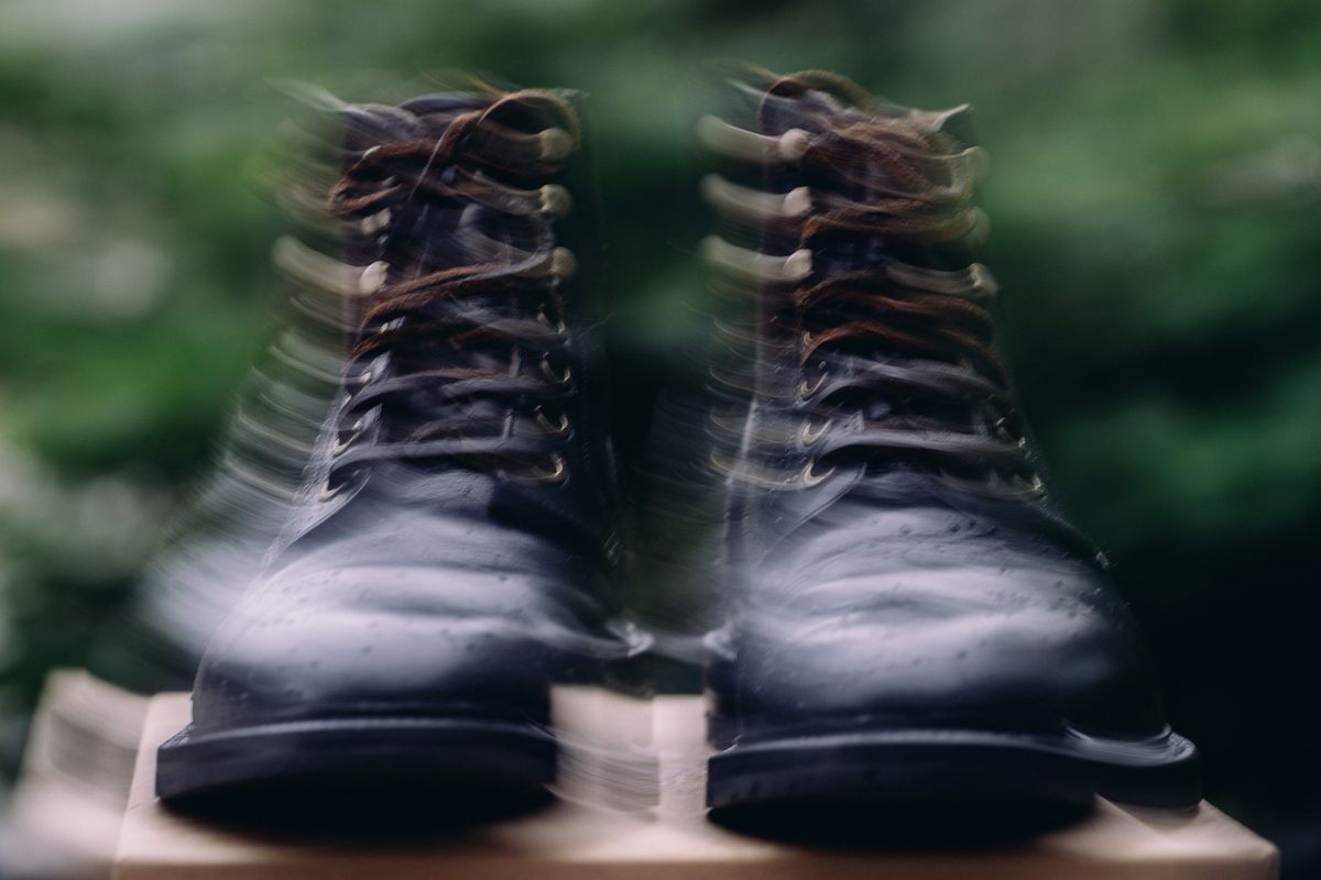 Photo by brianscotty on November 3, 2024 of the Grant Stone Diesel Boot in Horween Black Chromexcel.