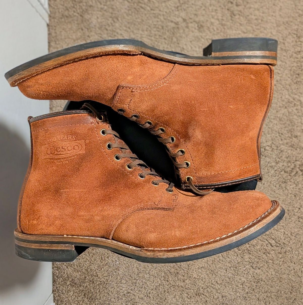 Photo by OnMyFeet on February 5, 2026 of the Wesco Johannes in Brown Roughout.