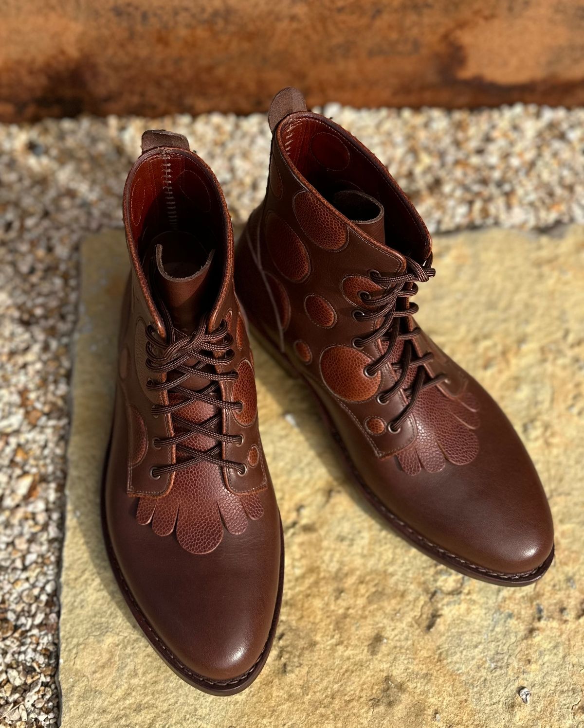Photo by m.miel on November 1, 2024 of the Maya Miel Packer in S.B. Foot Unknown Leather.