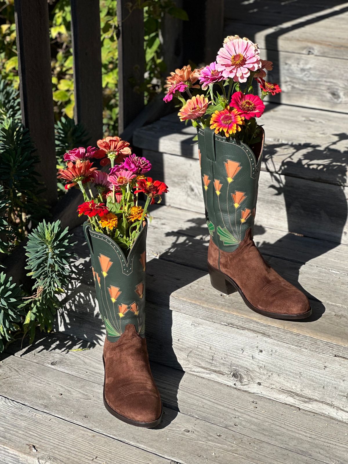 Photo by m.miel on November 1, 2023 of the Maya Miel Cowboy Boot in Pig Suede.