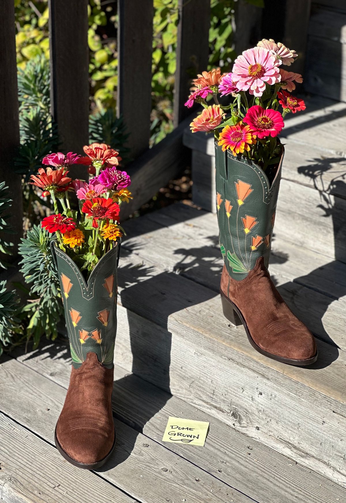 Photo by m.miel on November 1, 2023 of the Maya Miel Cowboy Boot in Pig Suede.