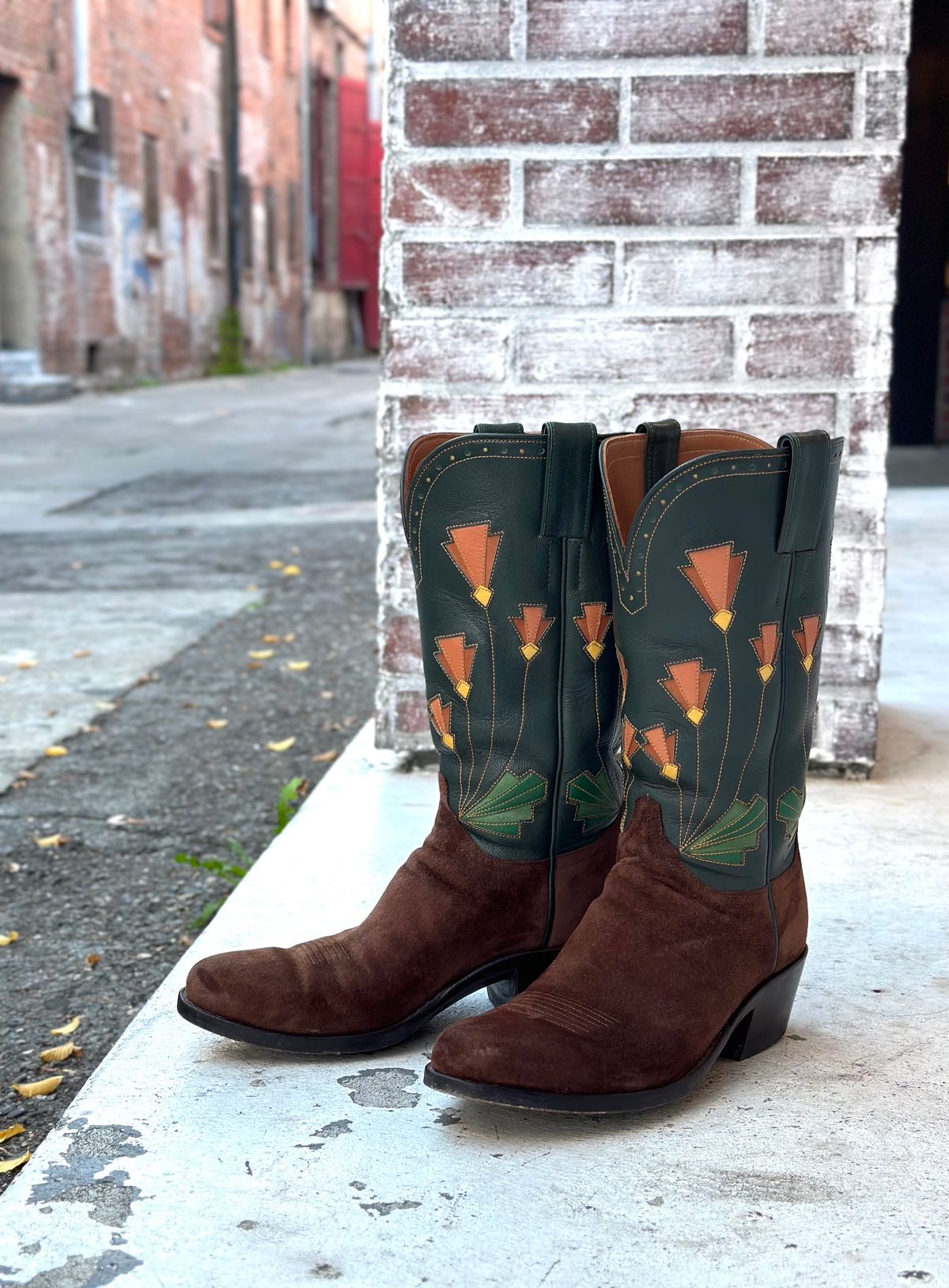 Photo by m.miel on November 8, 2023 of the Maya Miel Cowboy Boot in Pig Suede.