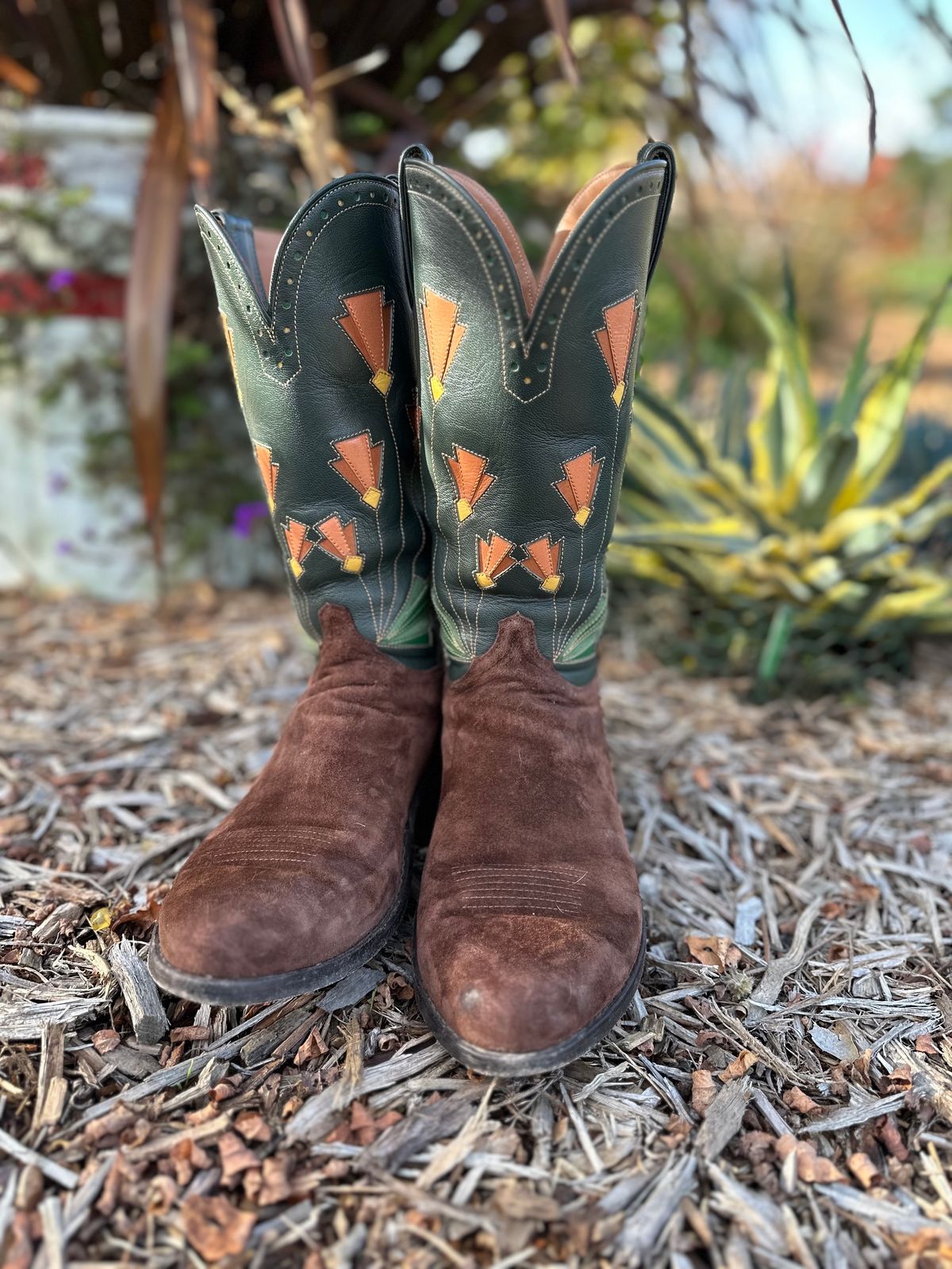 Photo by m.miel on December 5, 2023 of the Maya Miel Cowboy Boot in Pig Suede.
