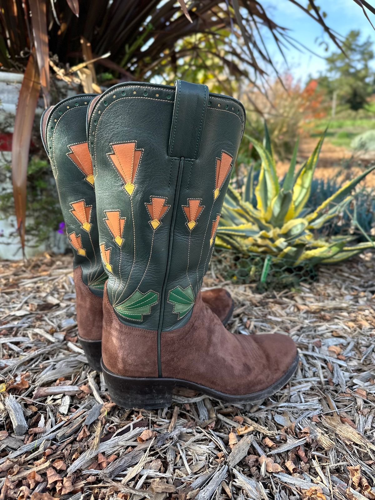 Photo by m.miel on December 5, 2023 of the Maya Miel Cowboy Boot in Pig Suede.