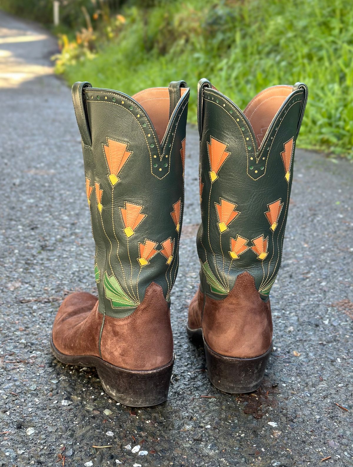 Photo by m.miel on January 4, 2024 of the Maya Miel Cowboy Boot in Pig Suede.