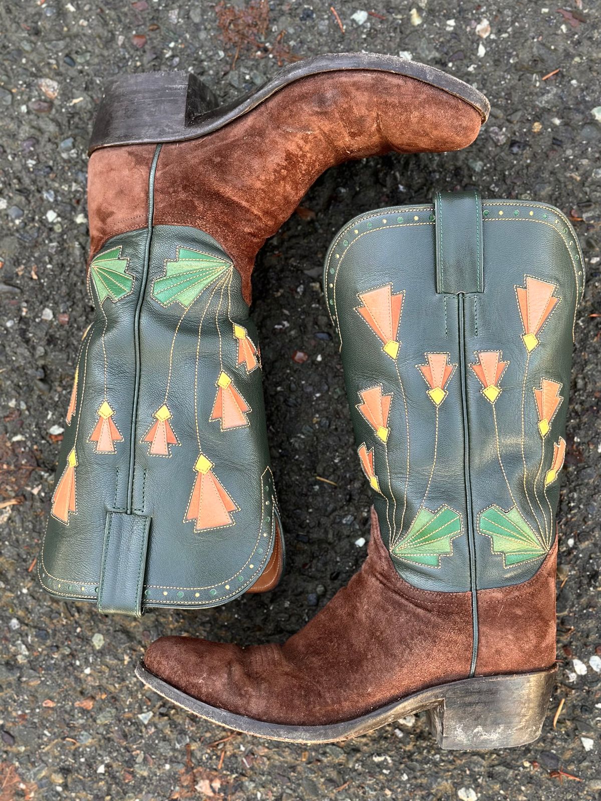 Photo by m.miel on January 4, 2024 of the Maya Miel Cowboy Boot in Pig Suede.