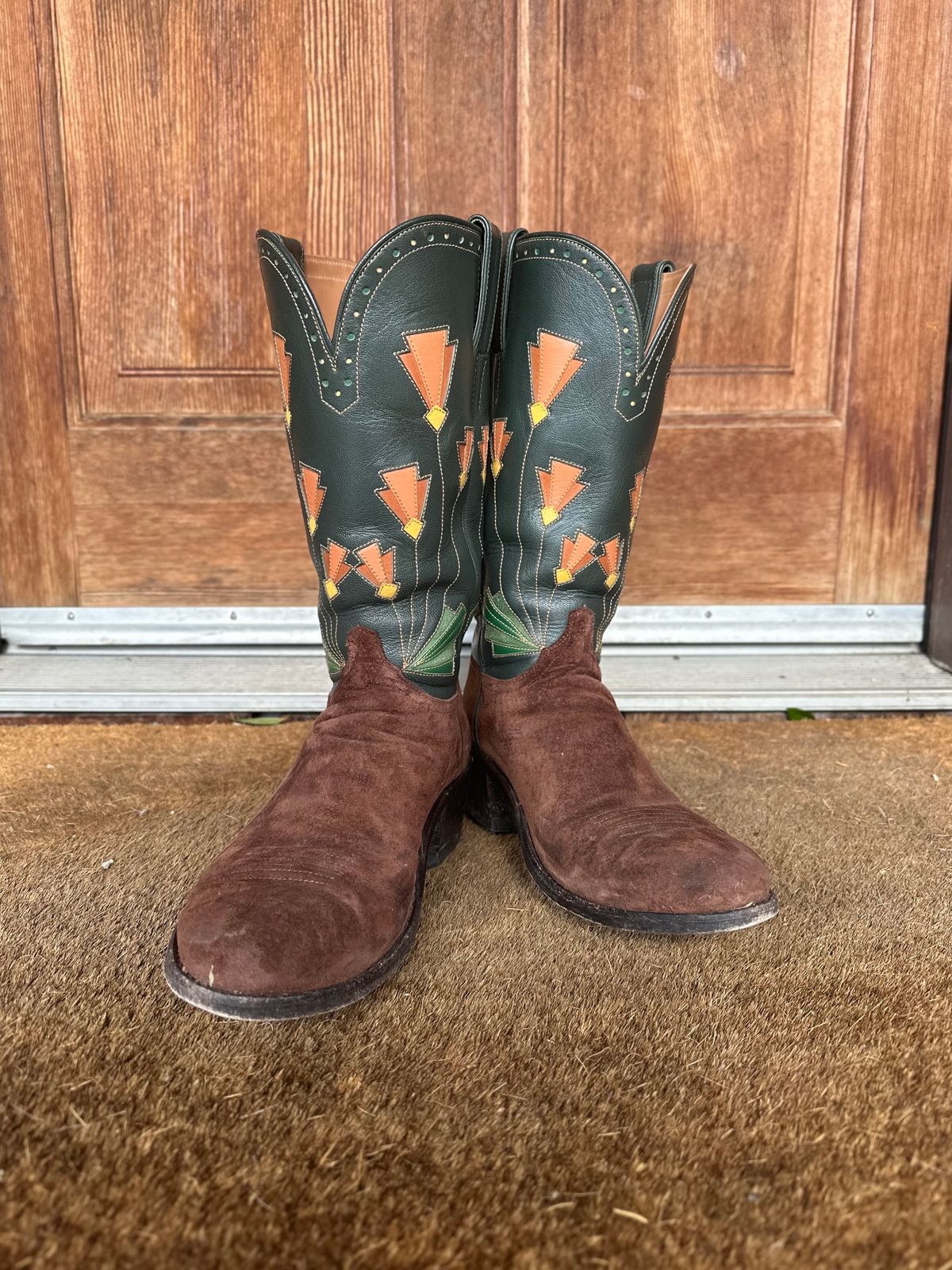 Photo by m.miel on February 5, 2024 of the Maya Miel Cowboy Boot in Pig Suede.