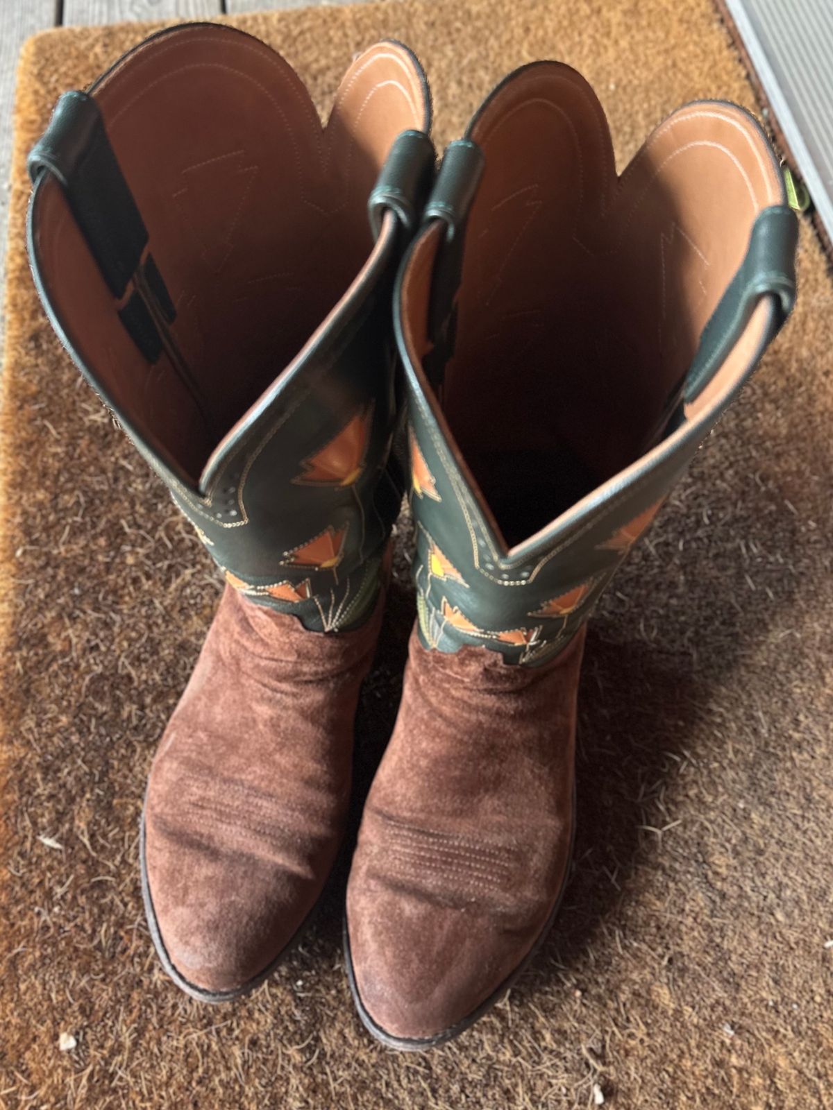 Photo by m.miel on February 5, 2024 of the Maya Miel Cowboy Boot in Pig Suede.