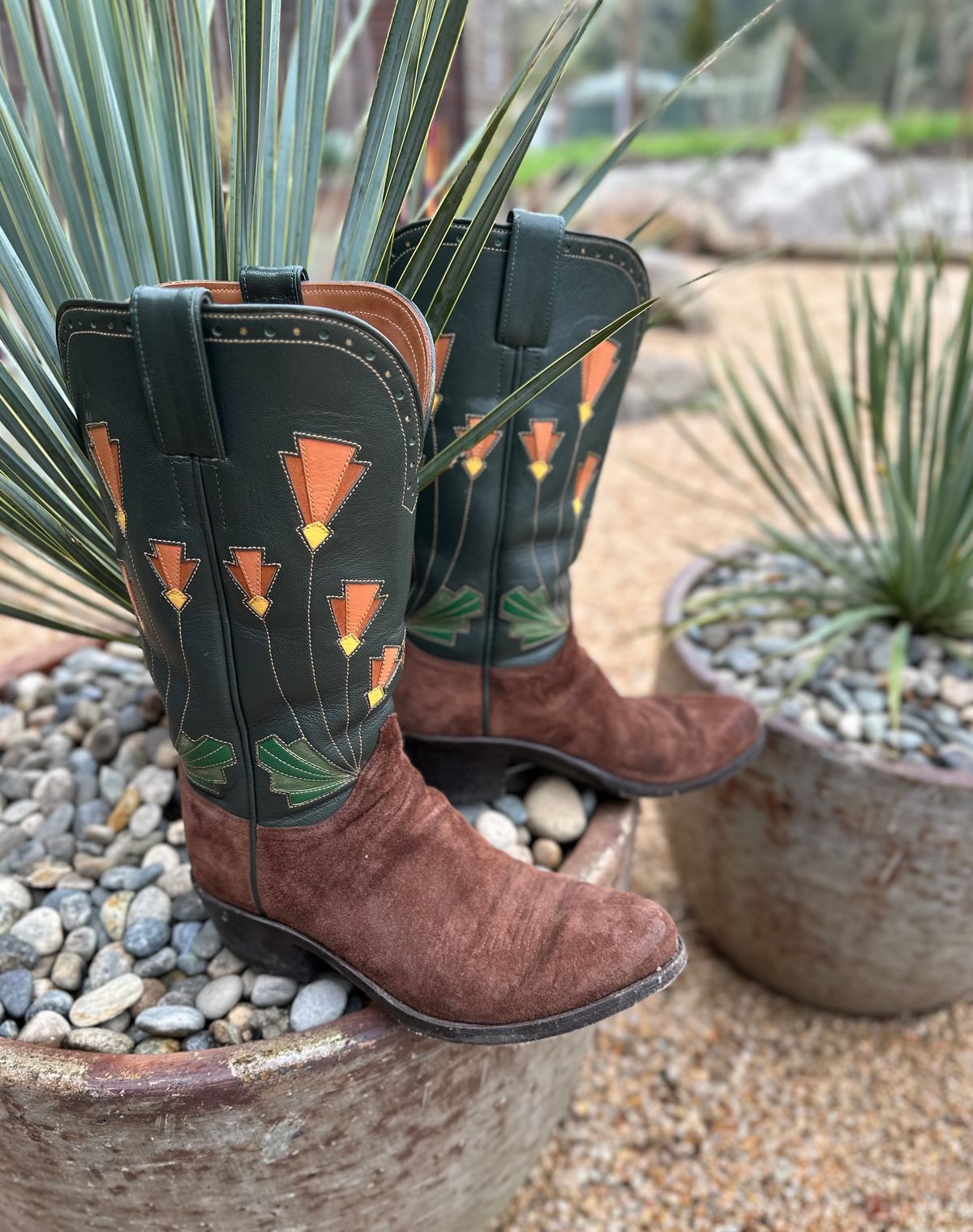 Photo by m.miel on March 4, 2024 of the Maya Miel Cowboy Boot in Pig Suede.