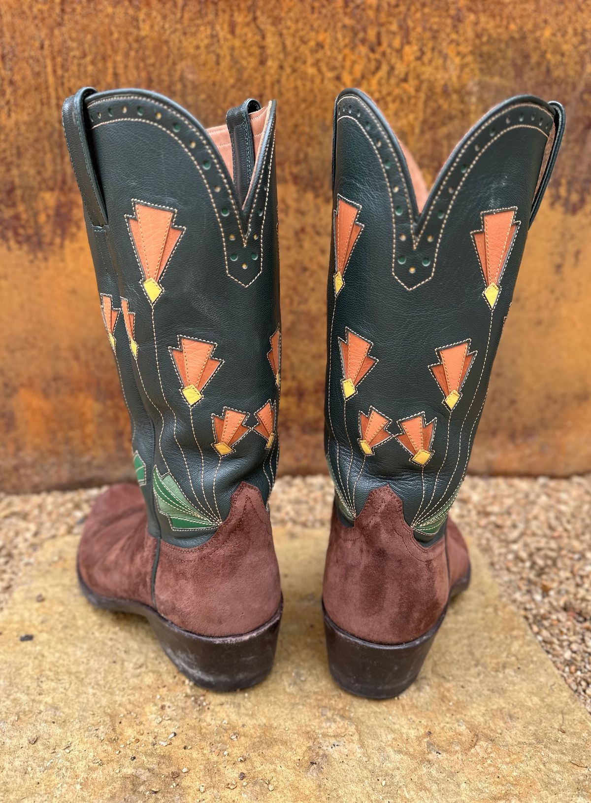 Photo by m.miel on March 4, 2024 of the Maya Miel Cowboy Boot in Pig Suede.