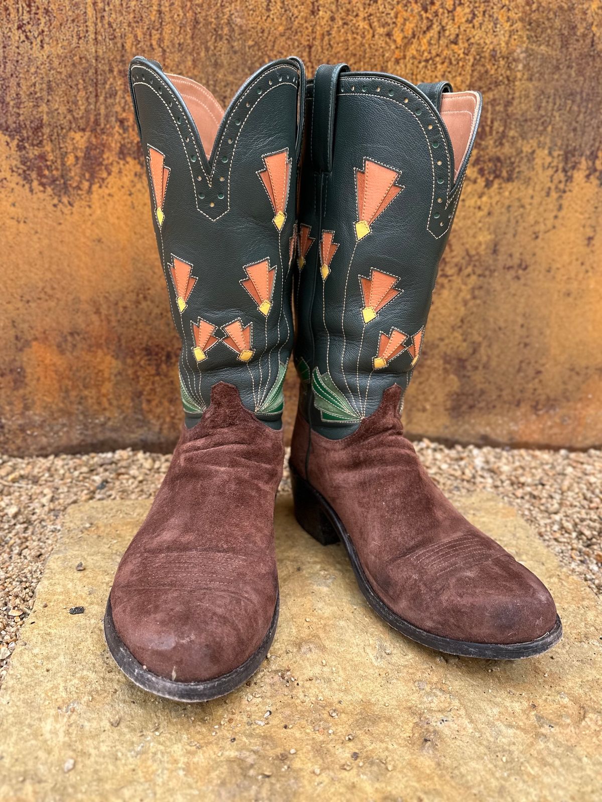 Photo by m.miel on March 4, 2024 of the Maya Miel Cowboy Boot in Pig Suede.
