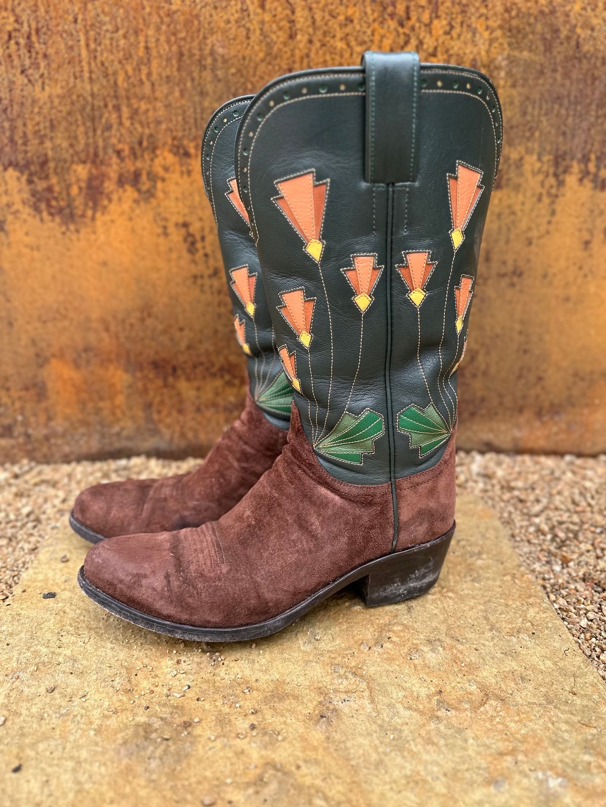 Photo by m.miel on March 4, 2024 of the Maya Miel Cowboy Boot in Pig Suede.