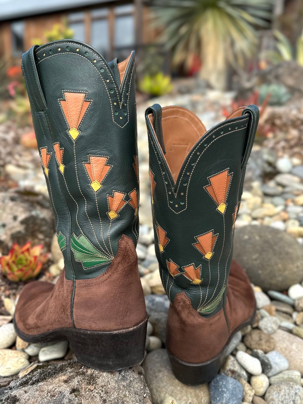 Photo by m.miel on April 3, 2024 of the Maya Miel Cowboy Boot in Pig Suede.