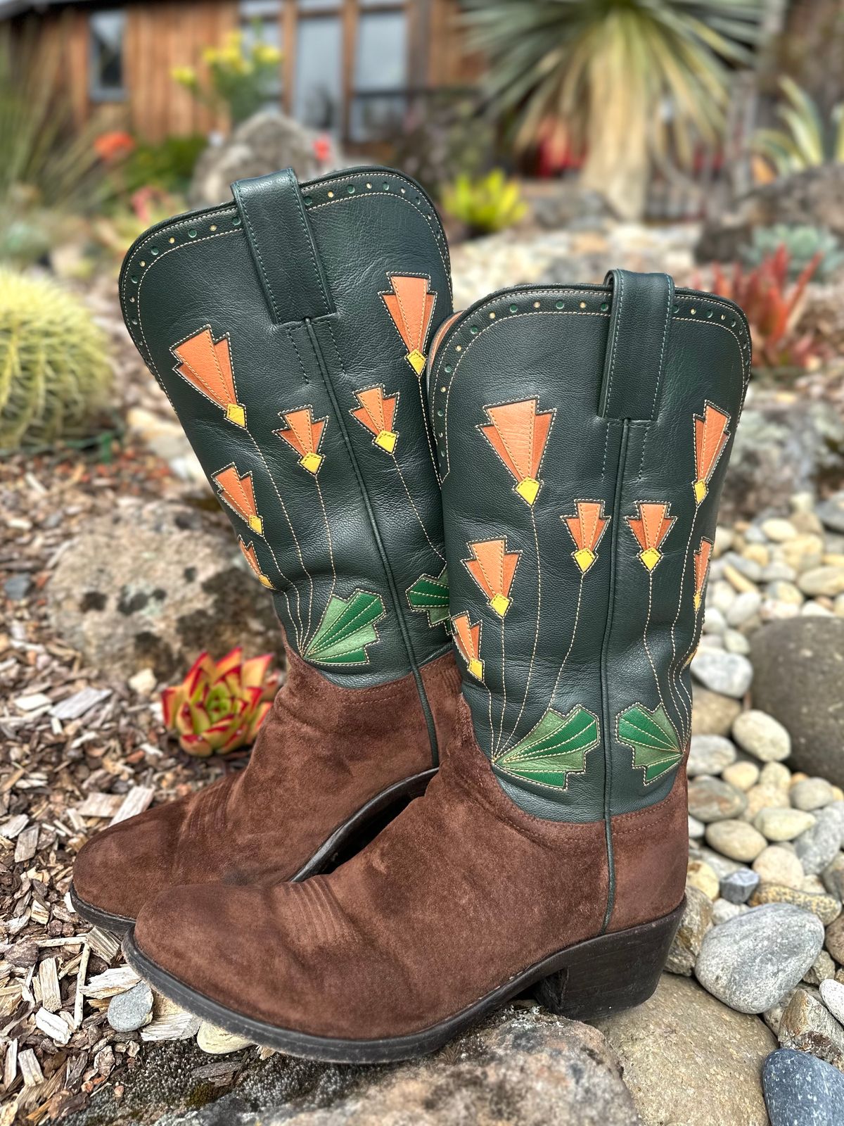 Photo by m.miel on April 3, 2024 of the Maya Miel Cowboy Boot in Pig Suede.