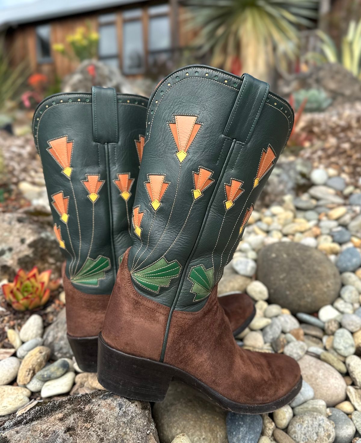 Photo by m.miel on April 3, 2024 of the Maya Miel Cowboy Boot in Pig Suede.