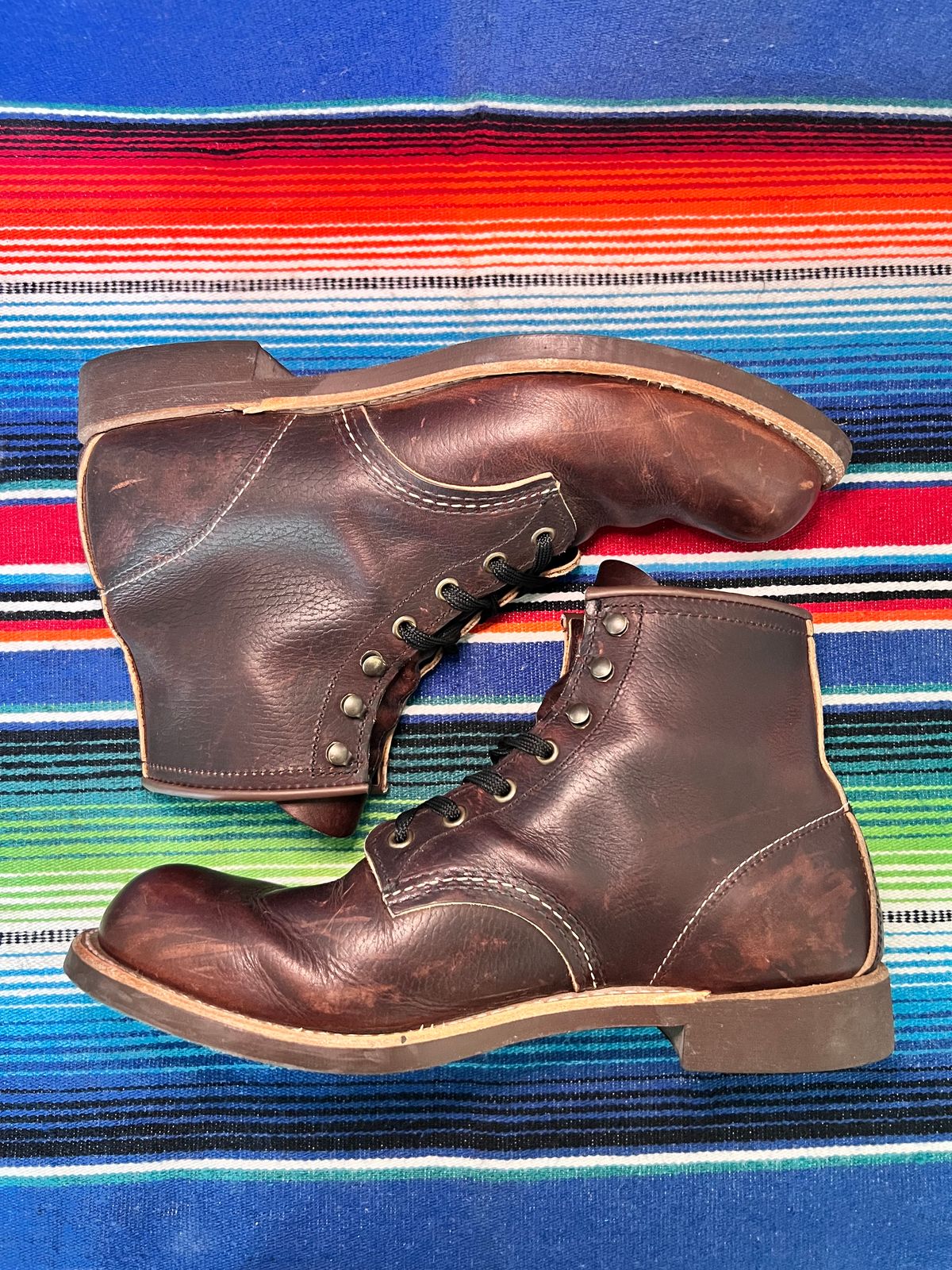 Photo by Motojet81 on December 4, 2023 of the Red Wing Blacksmith in S.B. Foot Briar Oil Slick.